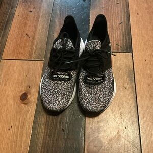 New Balance Leopard-Pattern Sneakers in Black and Brown